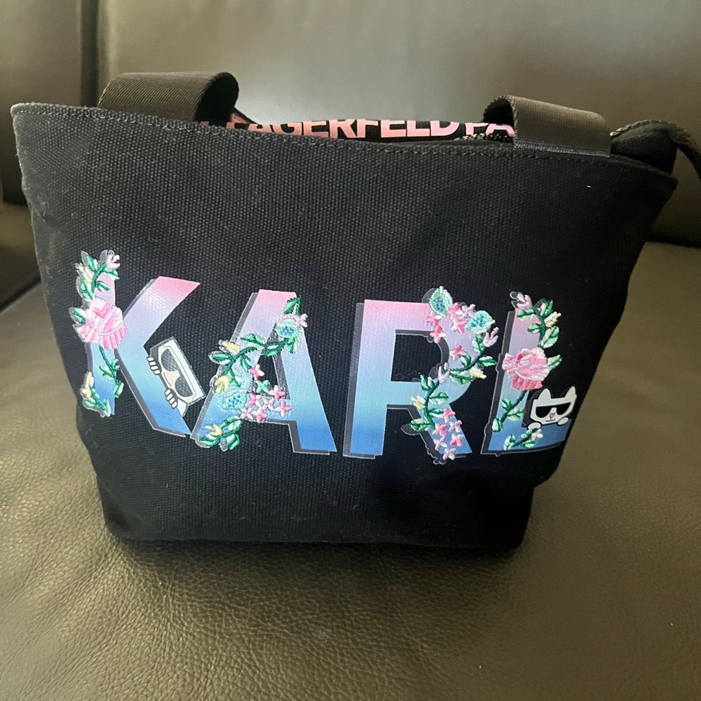 Karl Lagerfeld Black and Pink Urban Tote